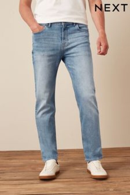Bleu clair - Jeans coupe droite stretch indispensable Next (T35785) | €26