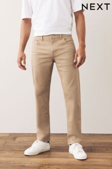 Light Tan Straight Coloured Stretch Jeans (T35788) | €30