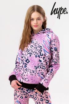 Hype. Kapuzensweatshirt mit abstraktem Leoprint, Pink (T36586) | 18 € - 22 €