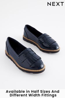 Navy Blue Standard Fit (F) School Tassel Loafers (T36646) | $37 - $49