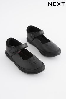 Czarny z motywem serca - Skórzane buty szkolne Junior Mary Jane (T36648) | 111 zł - 132 zł