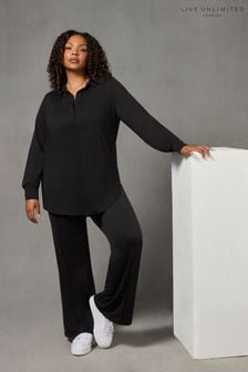 Live Unlimited Curve Modal Jersey Black Trousers (T36790) | LEI 352