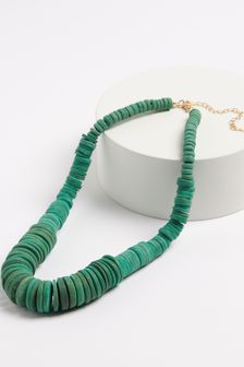 Blue Wooden Beaded Necklace (T36794) | 9 €