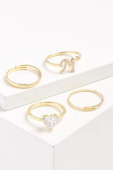Gold Tone Initial Stacker Ring Pack (T36811) | 6 €