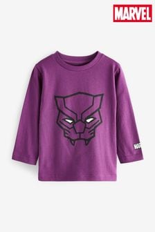 Пурпурный - Футболка с длинным рукавом и принтом Marvel Black Panther (3 мес.-8 лет) (T36993) | €9 - €11