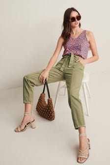 Green Belted Casual Trousers (T37194) | ₪ 111