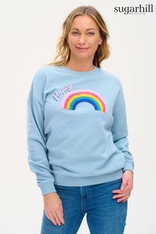 Sugarhill Brighton Dusky Blue Happy Rainbow Noah Sweatshirt (T37268) | ₪ 251