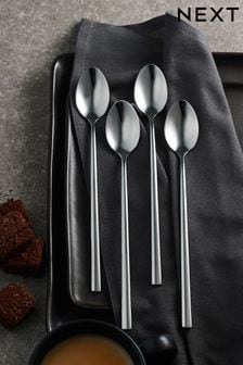 Silver Kensington Stainless Steel 4 Piece Latte Spoon Set (T37745) | ₪ 33
