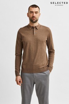 Selected Homme Brown Berg Polo Neck Jumper (T37753) | KRW73,900