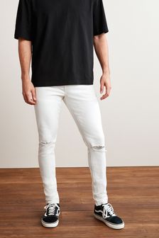 White With Rips Super Skinny Fit Stretch Jeans (T37809) | 10 €