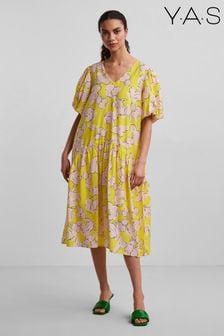 Y.A.S Yellow Miso Floral Print Wrap Dress (T37936) | ₪ 326