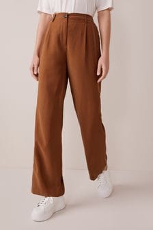 Chestnut Brown Straight Leg Trousers (T38360) | 73 zł