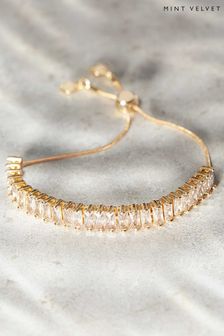 Mint Velvet Gold Tone Crystal Chunky Bracelet (T39554) | 60 €
