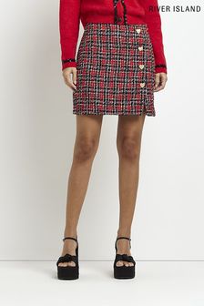 River Island Red Boucle Mini Skirt (T39891) | 25 €
