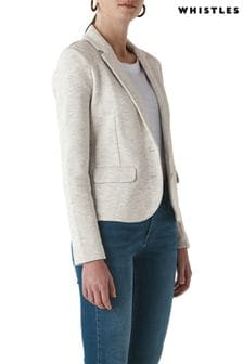 Серый приталенный пиджак из трикотажа Whistles (T40100) | €126