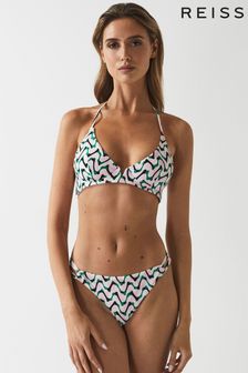 Reiss Green Audrinna Underwired Printed Triangle Bikini Top (T40101) | 87 €