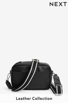 Black Leather Camera Cross-Body Bag (T40108) | €51