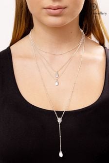 Caramel Jewellery London Silver Tone Multi Layered "Free Spirit" Necklace (T40174) | kr440