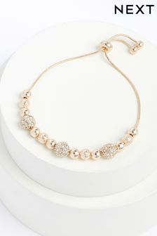 Or rose - Bracelet extensible orné perles étincelant (T40505) | CA$ 25