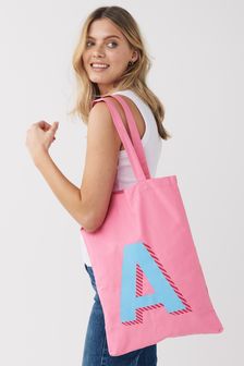 Pink Cotton Reusable Monogram Bag For Life (T40561) | kr71
