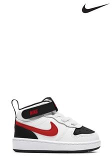 Nike White/Red Court Toddler Borough Mid Trainers (T40799) | 15,840 Ft