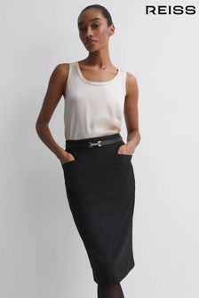 Reiss Black Haisley Tailored Pencil Skirt (T40800) | €170