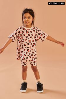 Myleene Klass Kids Animal Leopard Print T-Shirt And Shorts Set (T40826) | ₪ 93 - ₪ 102