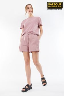 Barbour® International Rose Pink Jersey Chequer Shorts (T40850) | AED315