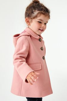 Pink Hooded Coat With Wool (3mths-7yrs) (T40857) | €33 - €37