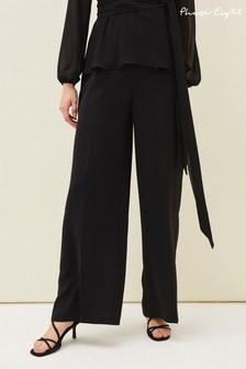 Phase Eight Black Florentine Wide Leg Trousers (T41074) | €108