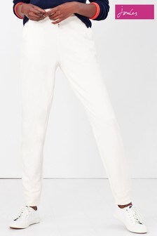Joules Sinead White Cuffed Jersey Joggers (T41099) | €26