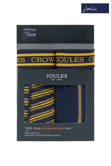 Joules Blue CROWN JOULES Plain Cotton Boxers 2PK (T41264) | $33