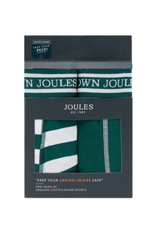 Joules Green CROWN JOULES Plain Cotton Boxers 2PK (T41265) | $33