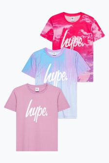 Hype Girls Pink Lilac Drips, Pink Clouds T-Shirts Three Pack (T41401) | €51 - €60