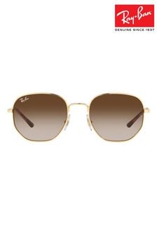 Ray-Ban Brown Hexagonal Sunglasses (T41734) | $205