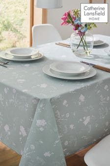 Catherine Lansfield Green Meadowsweet Floral Table Cloth (T42248) | ₪ 84 - ₪ 102