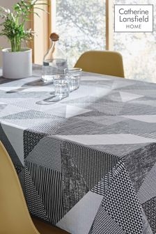 Catherine Lansfield Grey Larsson Geo 100% Cotton Table Cloth (T42255) | $31 - $38