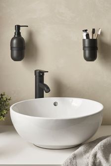 Set of 2 Black Wall Mounted Bathroom Accessories Set (T43168) | $45