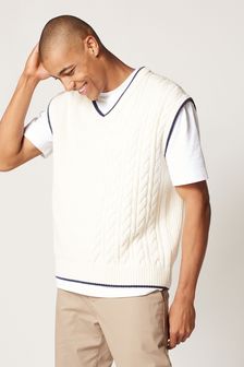 Ecru White Cable Knitted Tank (T43561) | 36 €