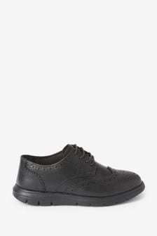 Black Wide Fit (G) Flexible Sole Leather Lace-Up Brogues (T43596) | 48 € - 59 €