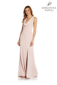 Adrianna Papell Pink Cowl Crepe Gown (T43603) | 90 €