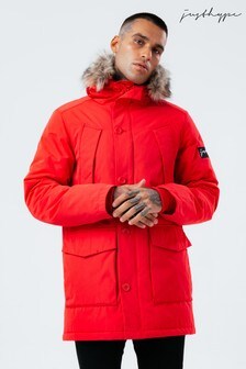 Hype. Red Luxe Longline Parka Jacket (T43607) | ₪ 373