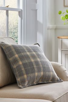 Grey Brushed Check Cushion (T43874) | R322