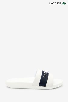 Lacoste White/Blue Croco Slides (T43955) | OMR21