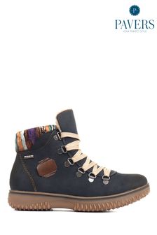 Pavers Ladies	Blue Lace-Up Trainers Boots