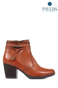 Pavers Ladies Leather Heeled Ankle Boots (T43984) | €79