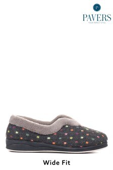 Pavers Ladies Wide Fit Polka Dot Slippers (T43986) | €28