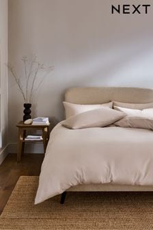 Natural Soft Touch Brushed Plain Duvet Cover & Pillowcase Set (T44153) | €21 - €46
