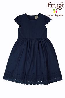Frugi Navy Blue Organic Embroidered Party Dress (T44367) | €26 - €27