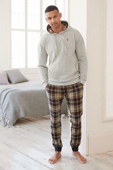 Grey/Neutral Hoodie Motion Flex Cosy Cuffed Pyjama Set (T44505) | 15.50 BD